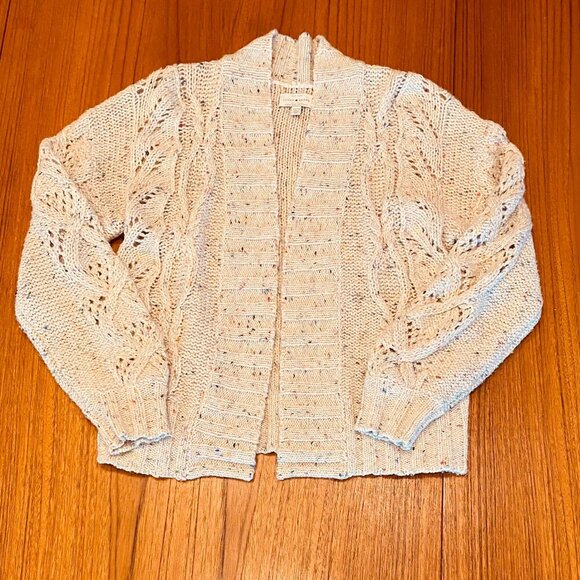 Sweaters - Lucky Brand women's knit cardigan, Size XS, tan flecked, academia, cottage core